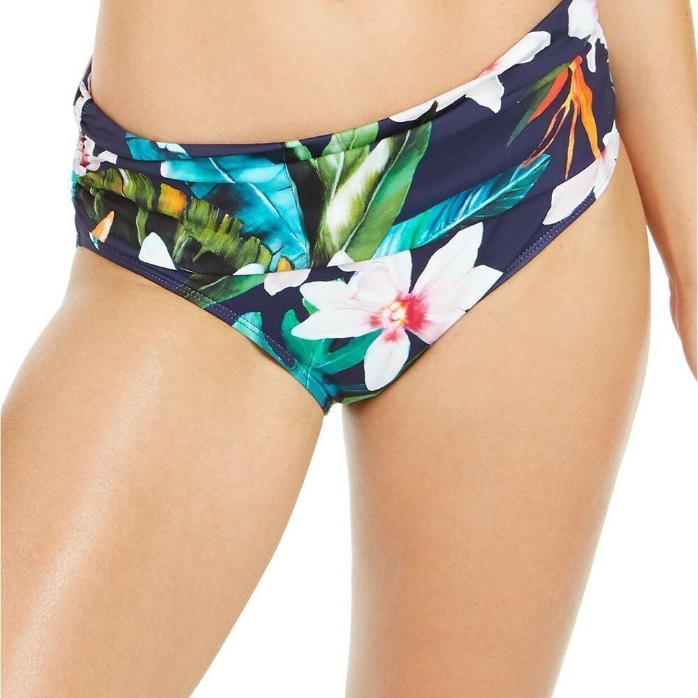NWT RALPH LAUREN LAUREN Women's Blue Floral Bikini Bottom sz 14